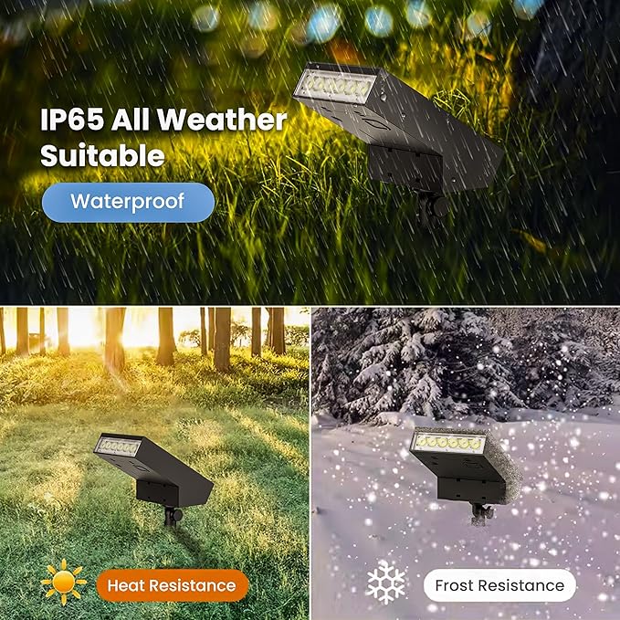 Solar Garden Light | 500 Lumens 3000K Warm White Outdoor Pathway & Landscape Lighting | IP65 Waterproof, 3-Day Rainy Performance (2)