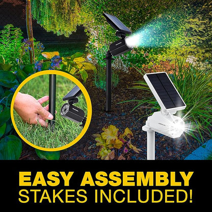 Bell+ Howell Bionic Spotlight White Solar Outdoor Motion Sensor LED Lights - 8 Bulb Waterproof Landscape Security Lights for Patio & Garden