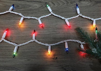 LAMPHOME Christmas String Light,100 Count Incandescent Mini String Light in 19.6ft,Indoor/Outdoor 120V UL Certified Mini Light for Christmas,Wedding,Patio Lawn,Home,Garden,Party (Multicolour)
