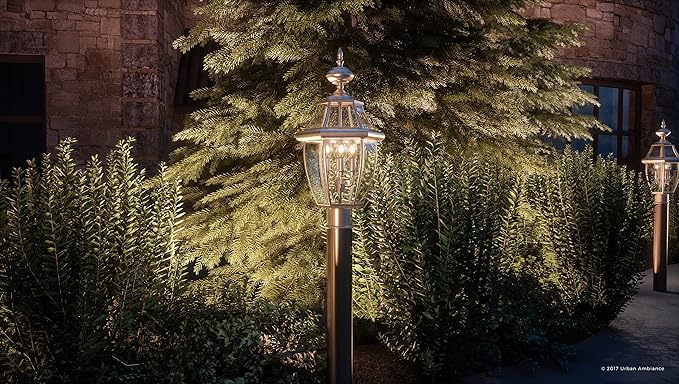 Urban Ambiance Luxury Colonial Outdoor Post Light, Large Size: 23" H x 12.5" W, with Tudor Style Elements | Lumora