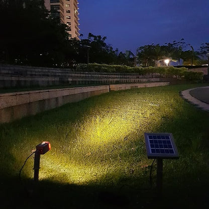 HEX 30X Twin Solar Spotlight Warm White LED Waterproof Dimmable Dusk to Dawn for Outdoor Garden Yard Landscape Pathway Downlight Uplight