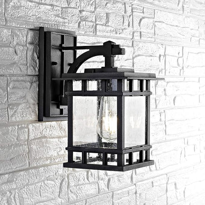 SAFAVIEH PLT4013A Lighting Grayter Black Wall (LED Bulb Included) Outdoor Lantern