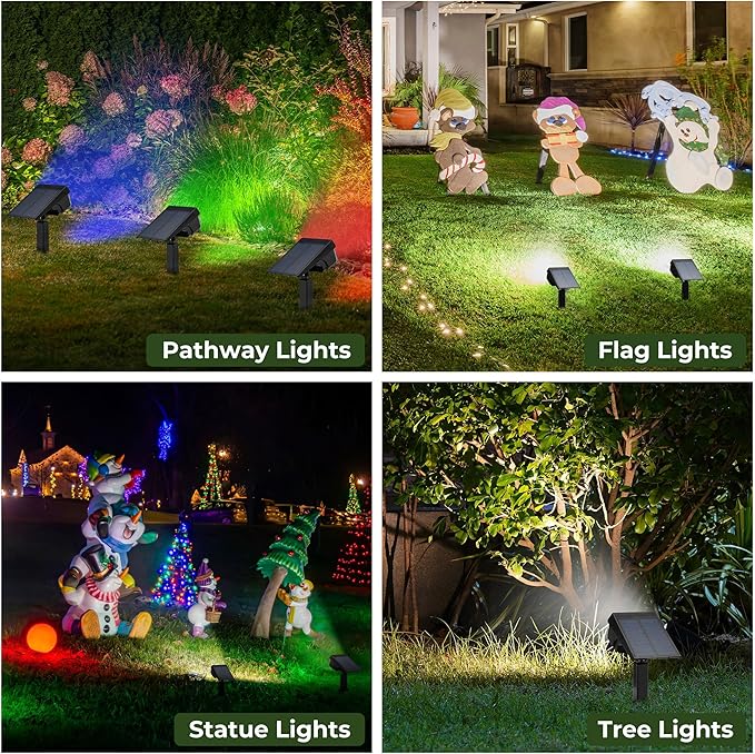 Kingsyard Solar Color Changing Lights 8 Colors, USB & Solar Powered Solar Lights Outdoor Waterproof IP68 | Lumora