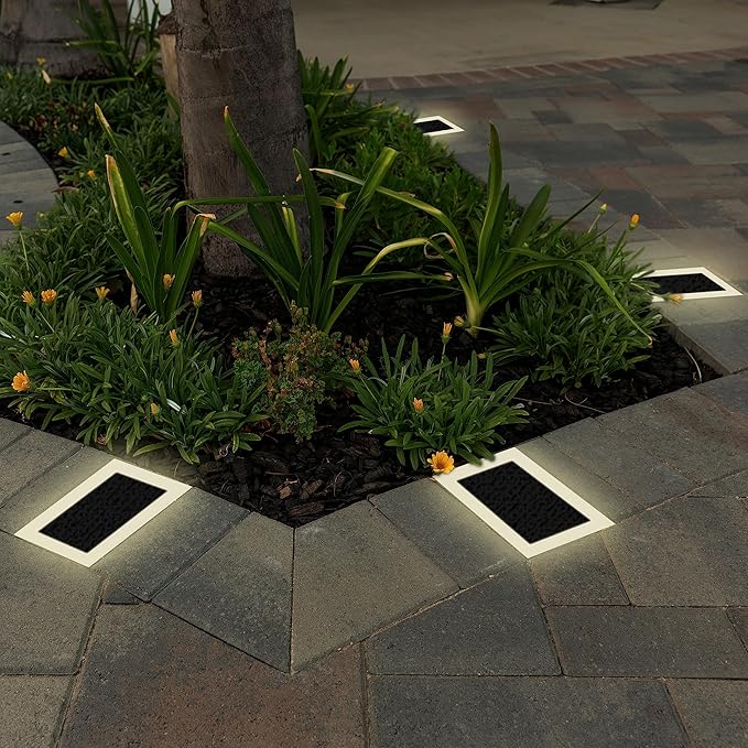 LUMENGY Solar Paver Light 4×8 inch (3.93x7.87), Stainless Steel with Tempered Glass, 2700K - Outdoor Path Light | Lumora