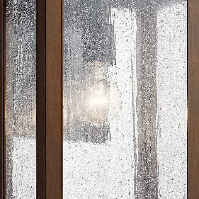 Kichler Marimount 17" Outdoor Wall Light in Black, 1-Light Exterior Wall Sconce with Clear Seeded Glass, (17" H x | Lumora
