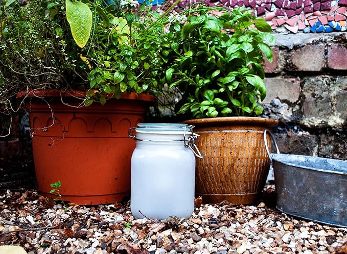Suck UK - Sun Jar Solar Light Garden Lights Solar Powered Waterproof Rechargeable Lights Indoor & LED Mason Jar Party Gardening Gifts Or Garden Gifts Outdoor Yellow