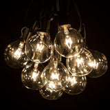 Hometown Evolution, Inc. 100 Foot Outdoor String Lights - 105 G50 Clear 2" Bulbs (5 Extra) - Black Wire - Globe | Lumora