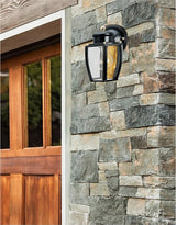 Westinghouse 6696100 One-Light Exterior Wall Lantern, Matte Black Finish on Steel with Clear Curved Glass Panels | Lumora