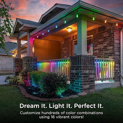 Enbrighten LED Ground Lights, 12 Path Lights, 110ft, Color Changing, Remote Control, Outdoor Path Lighting, 41017