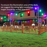 2 Pack 6.5 FT Stainless Steel String Lights Pole Bracket/Holder for Deck Railing Wood Posts, Black | Lumora