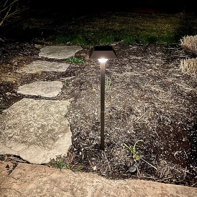 Bobcat Solar Landscape Pathway Lights Super Bright with 2-in-1 Warm White and Daylight Modes, Solar Lights Outdoor Waterproof for Outdoor Path, Sidewalk, Driveway, Yard or Walk Way (4 Pack)