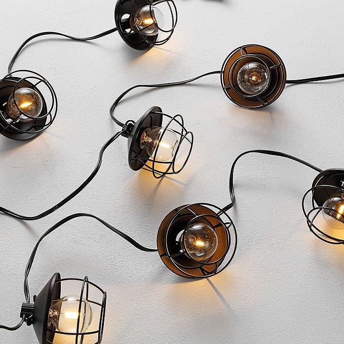 SAFAVIEH Lighting Collection Agitha Black 10-Foot LED Outdoor String Lights